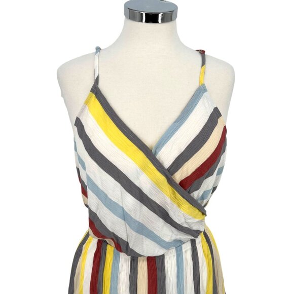 Market & Spruce Striped Wrap Short Sun Dress Multicolor Size Large NWT - Picture 2 of 9